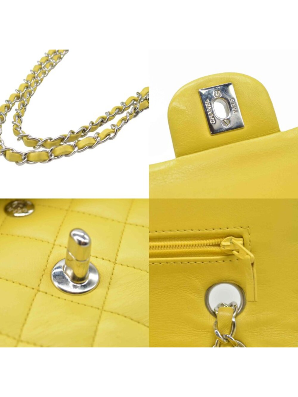 $11300 2010 Chanel Lambskin Quilted Medium Double Flap Yellow - Picture 8 of 10